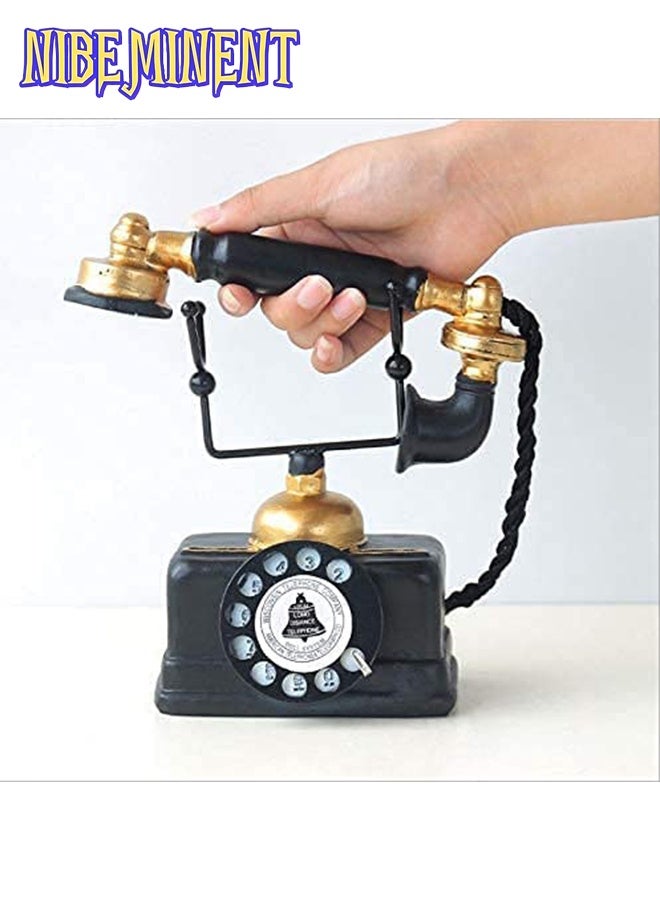 NIBEMINENT Retro Decorative Telephone Model, Vintage Antique Style Resin Rotary Phone Ornament for Home Office Decor, Steampunk & Victorian Style Statues, Photography Props, Housewarming Gift - Image 2